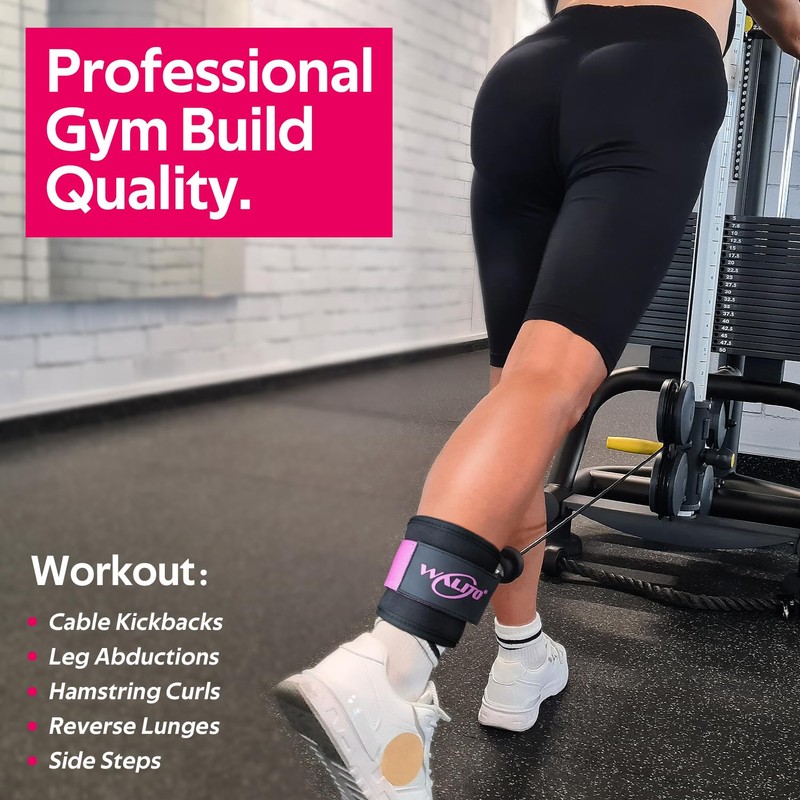 WALITO Ankle Resistance Bands with Cuffs, Ankle Bands for Working