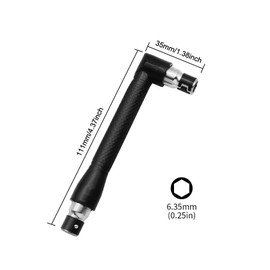 TorSor 2 Pack 1/4 inch Stubby Wrench 1/4'' Drive Socket Wrench Right Angle Screwdriver Drive Handle Bit Driver Holder for Hex Bit Set Hex Head Allen Wrench Drill Bit Set Metric SAE S2 Steel Hex Bits