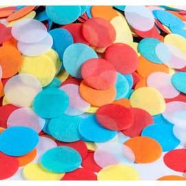 Adorfine Confetti, 60 g Colourful Confetti 2.5 cm Round Table Decoration Glitter Confetti Large for Confetti Decoration Birthday Wedding School Party Christmas Christening Valentine's Day Anniversary