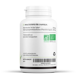 Organic Sage, 250 mg, 200 Veggie Caps