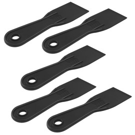 Dijedev 2 Inch Plastic Putty Knife Scraper, 5Pcs Flexible Spackle Knife for Spackling, Air Bubble Remover, Sticker Installation, Used for Repairing Walls, Pasting Plaster, Scraping Putty (Black)