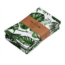 Urban Villa Kitchen Towels Tropical Print Set of 6 Dish Towels for Kitchen 100% Cotton Kitchen Towels Mitered Corners Over Sized 20X30 Inches Kitchen Towels Highly Absorbent Kitchen Hand Tea Towels