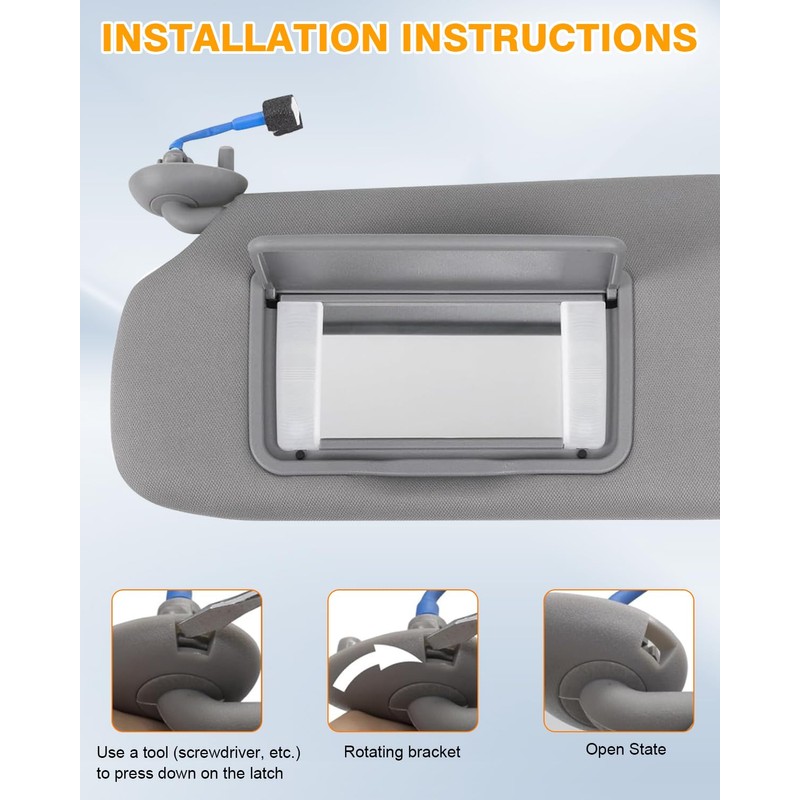 FZPJJNB Left Driver Side Sun Visor Fits for Honda CRV