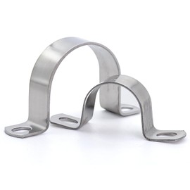 MgcTolBox Pack of 6 heavy U-pipe clamps, diameter 60 mm, stainless steel pipe clamp, hose buckle, pipe holder, various sizes