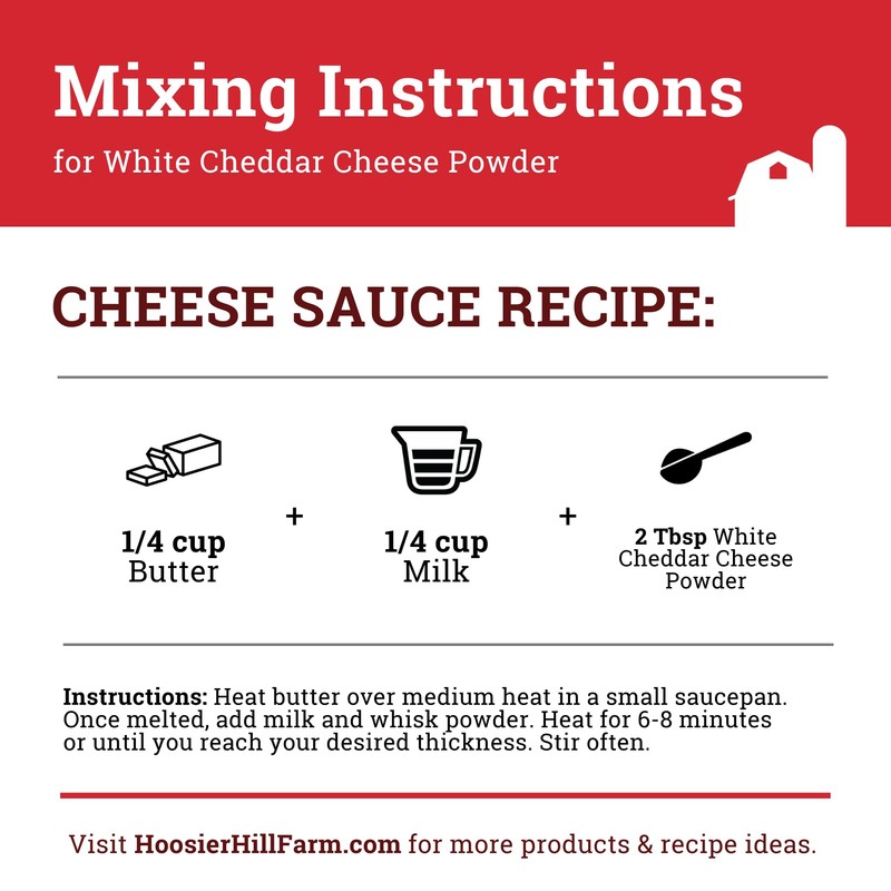 Hoosier Hill Farm White Cheddar Cheese Powder, 1LB (Pack of