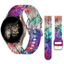 20mm Silicone Sport Bands Compatible with Galaxy Watch 6/Watch 5/Galaxy Watch 4 40mm 44mm/Classic 42mm 46mm/Watch 3 41mm, Active 2 Watch Bands,Cute Replacement Strap for Women(colorful abstract tree