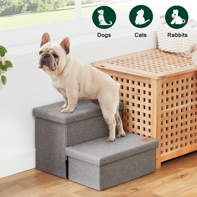 Love's cabin Dog Stairs with Storage 13" H,Foldable Pet Stairs