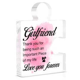 Girlfriend Gifts for Women Her, Gifts for Girlfriends Valentines Day Anniversary National Girlfriends Day Birthday, Girlfriend Acrylic Puzzle Plaque Decorative