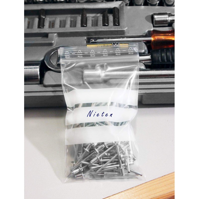 WeltiesSmartTools Premium Resealable Grip Bags with 0.09 mm Labelling Field