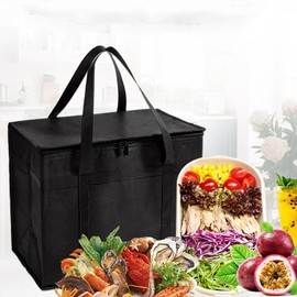 Kühltasche Auto Camping Faltbar Einkaufen Picknicktasche - Kühltaschen Große mit Verstärktem Boden Thermotasche für Picknick, Einkauf, BBQ, Tragbar Wiederverwendbare Einkaufstasche, Schwarz