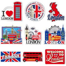 Tellegloww 18 Pcs London Fridge Magnet Magnetic Refrigerator Stickers Metal Magnet London Souvenirs Gifts Refrigerator Magnets Home Decoration Accessories