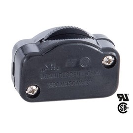 B&P Lamp SPT-2 High to Low Dimmer Switch for 18/2 Lamp Cord, Black