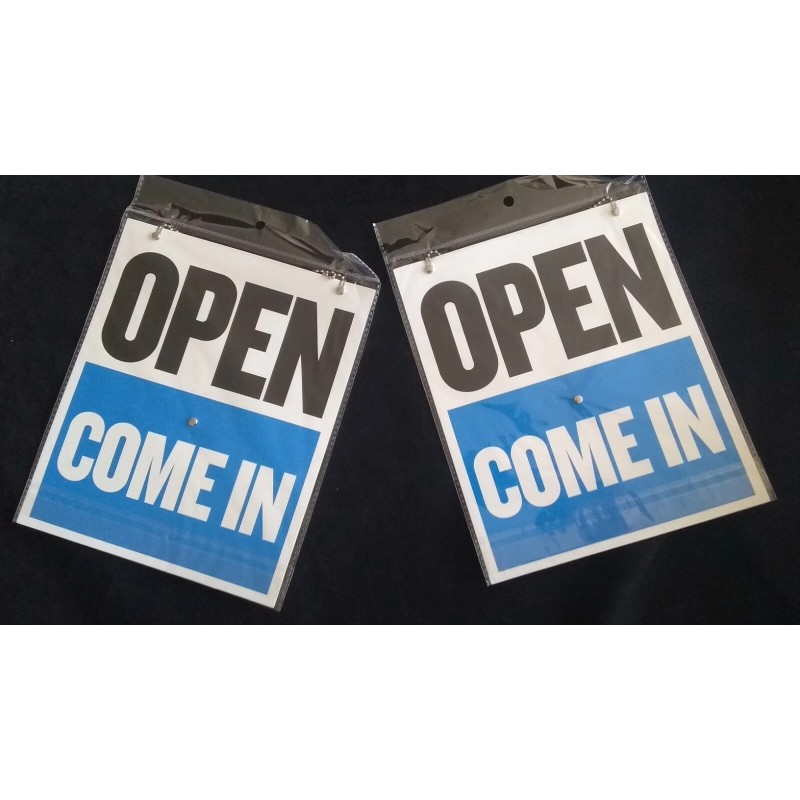 2 Open Closed Sign Chain 2 sided 9" X 7.5