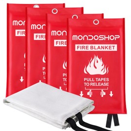 Mondoshop Fire Blanket for Home Kitchen Emergency - Fire Suppression Blankets Fireproof Blanket Fire Retardant Blankets for Car, Fireplace, Camping, Picnic, Grill