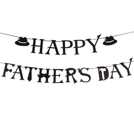 Happy Father’s Day Decorations Danner, Unique Fathers Day Decor Hanging Signs Banner with Fun Design – Perfect for Home, Office, and Party Supplies Celebrations, Black