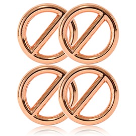 Ganzoo O-Ring with Bridge Metal for Dog Leash, 20mm Inner Diameter, 4 Pieces, Bridge Ring, Alloy Steel, Rustproof, Round Rings for Paracord 550 Collar, Handbag, Crafts, Rose Gold