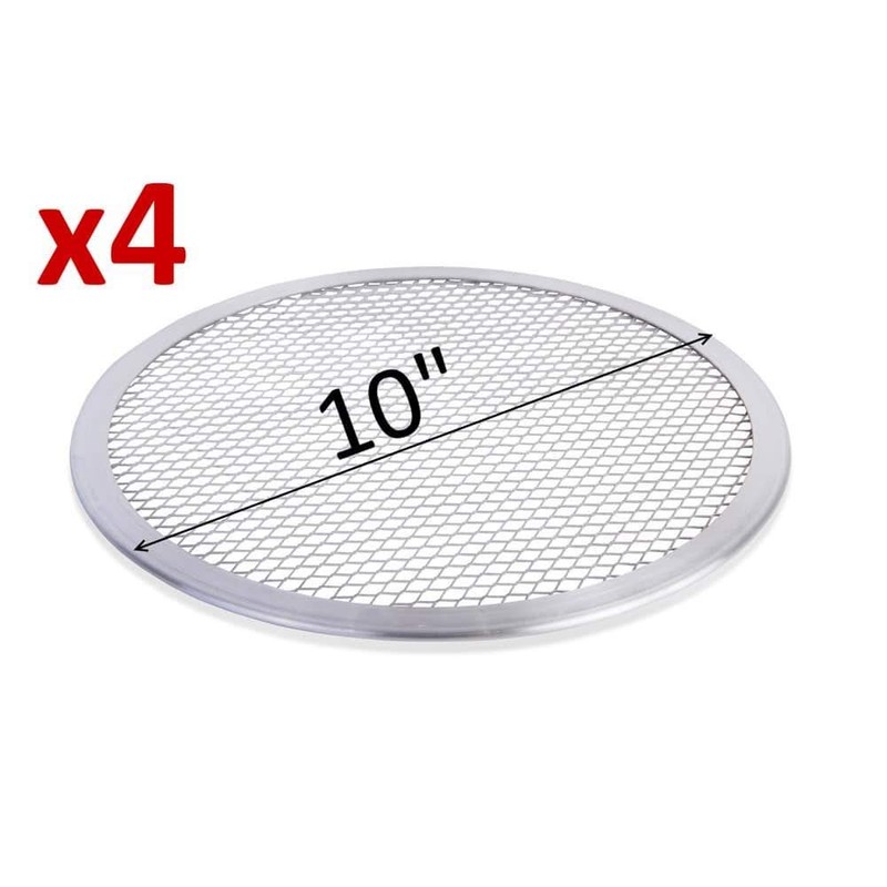4X Pizza Screen Baking Tray Aluminium Mesh Net 10" to