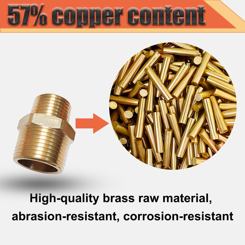 Brass 3/4” x 1/2” NPT Male Threaded Reducing Nipple Pipe