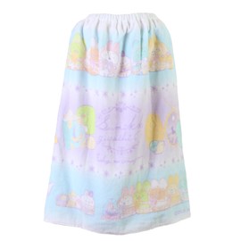 Sumikko Gurashi 215824 215824 215824 Wrap Towel 27.6 inches (70 cm) Length "Rabbit's Wonderfully Maginai" Blue 100% Cotton Wrap Towel for Children/Kids/Pool/Beach Bathing