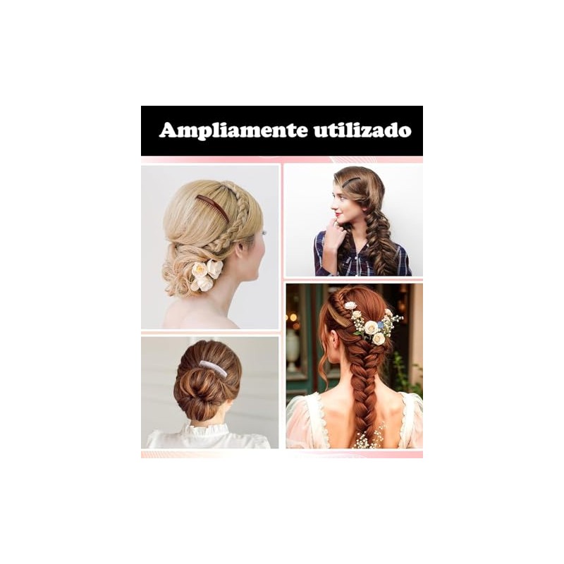 12 Peinetas Para Cabello Mujer, Set de Peinetas en Negro,