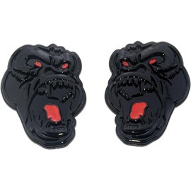 2Pcs Angry Gorilla Ape Emblems Side Rear 3D Badge Car Truck Motorcycles Decal Gorilla Sticker Custom New (Glossy Black)