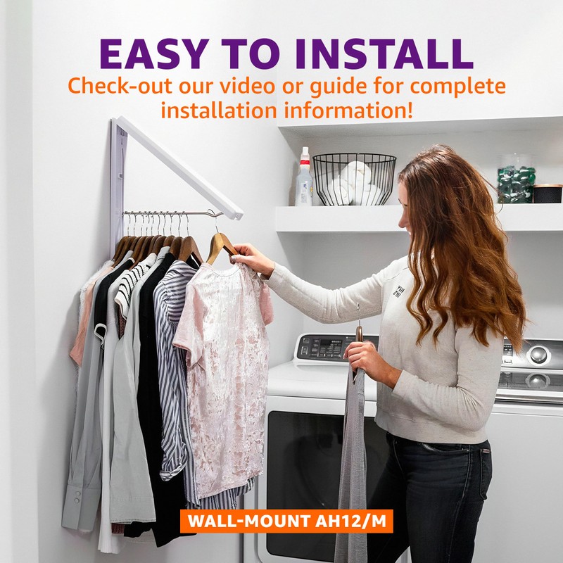 InstaHanger Clothes Drying Rack - Wall Mounted Laundry Drying Rack