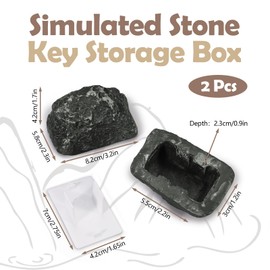 LELE LIFE 2Pcs Fake Rock Key Hiders Outside - Hide a Key Outside for House Safe, Hidden Spare Key Holder Looks Like Real Stone for Outdoor Garden or Yard,Style A