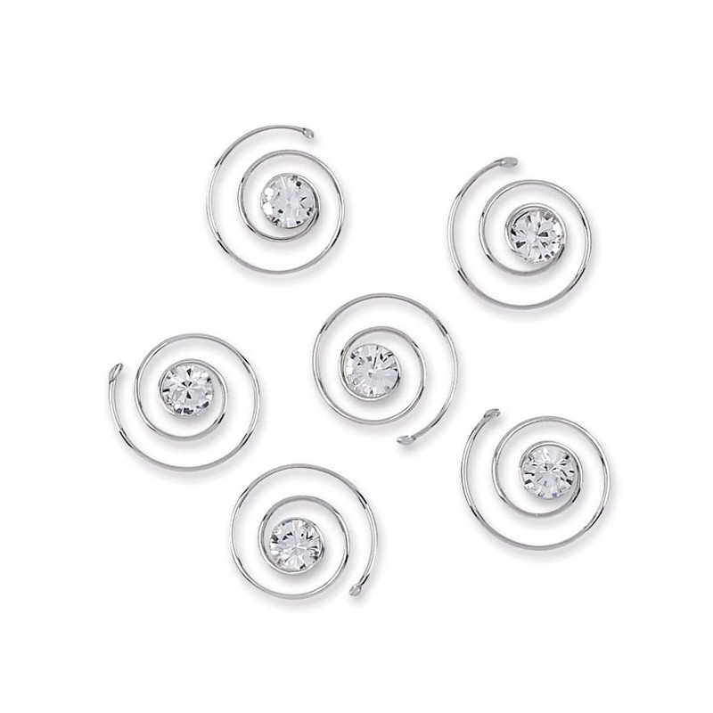 Hair Pins with Stones, Made by Scunci, 6 pcs