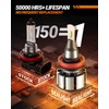 SEALIGHT H11/H8/H9/H16 Bulbs, 36000LM 800% Ultra-Brightness, 6000K White Illumination for