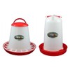 3 Litre Economy Drinker and 3kg Economy Feeder Red and White Set