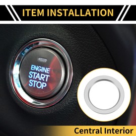REPAIROCK 1 Pc Engine Start Stop Button Knob Cover Ring for Toyota Tacoma 2016-2023 Key Ignition Starter Knob Ring Cover Decoration Aluminum Alloy Silver Tone
