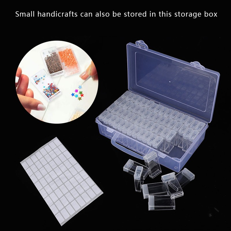 64 Gird Diamond Painting Container Clear Plastic Cross Stitch Hand‑Made