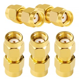 KUOQIY RP-SMA Male to RP-SMA Male Plug Connector, RF Coaxial Adapter, for 2G 3G 4G LTE Antenna, Router, Pack of 5