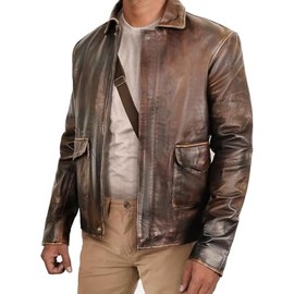 Distressed Leather Jacket - Mens Leather Jacket