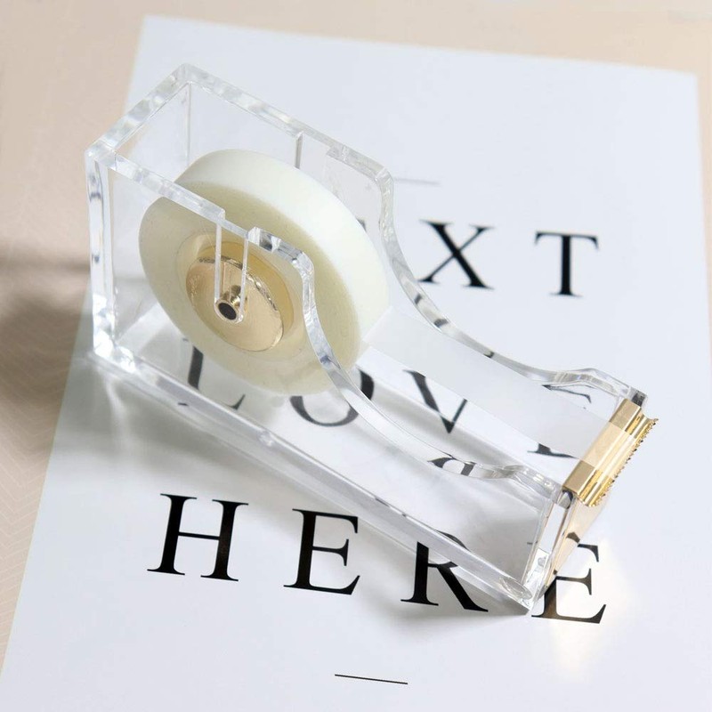 Multibey Clear Acrylic Gold 1 Inch Core Desktop Adhesive Tape