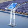 Rolling Acrylic Podium Stand Adjustable Podium Lectern Stand with Lockable