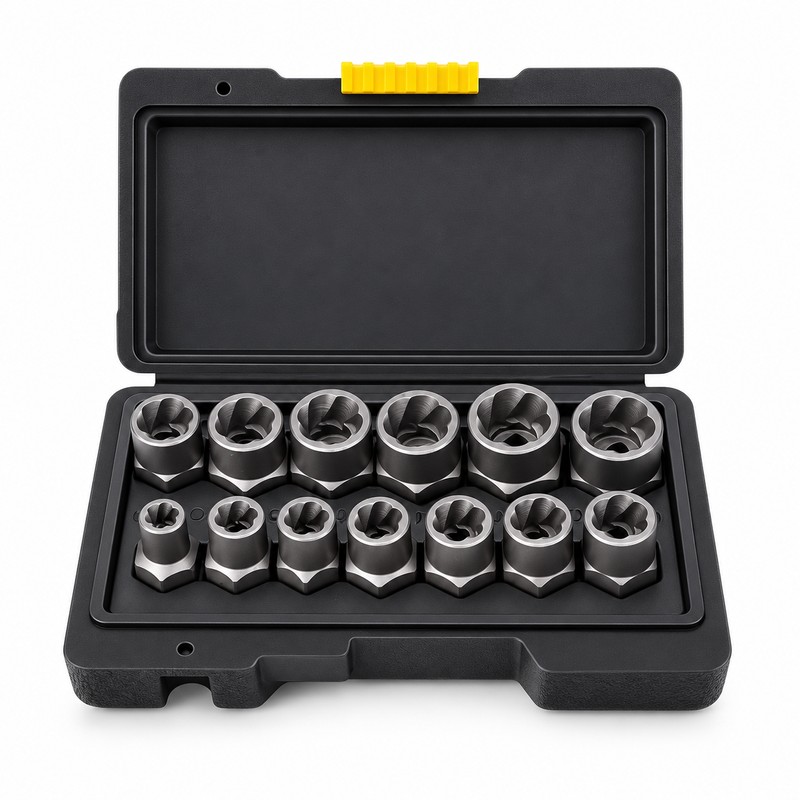 14Pcs Damaged Nut Bolt Extractor Set Impact Socket Bolt Remover