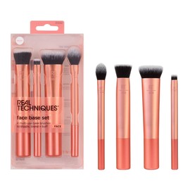 Real Techniques Real Techniques 4 Piece Face Base Makeup Brush Set, For Concealer, Foundation, Contour, & Setting Powder, Makeup Brushes For Blending & Buffing, & Sculpting, Travel Friendly, Gift Set, Cruelty-Free