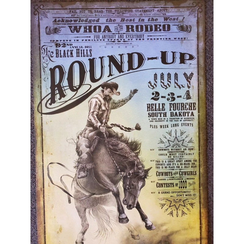 Belle Fourche Black Hills Round Up Rodeo poster art by