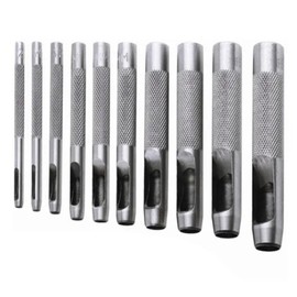 10PCS Belt Punch Set Carbon Steel High Hardness Round Hollow Leather Hole Punch for Plastic Rubber