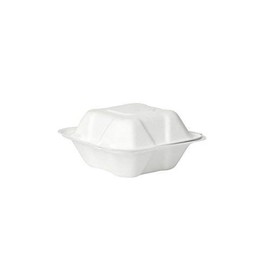 We Can Source It Ltd - 500 x Clamshell Bagasse Takeaway Burger Box 6 Inch - 100% Biodegradable, Compostable & Eco-Friendly Food Boxes with ZERO Carbon Footprint!
