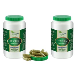 VITA IDEAL VITAIDEAL Vegan® Fennel Seeds 2 x 360 Capsules Foeniculum Vulgare Daily Serving 900 mg Fennel Seeds Pure Powder Natural, Vegetable and No Additives
