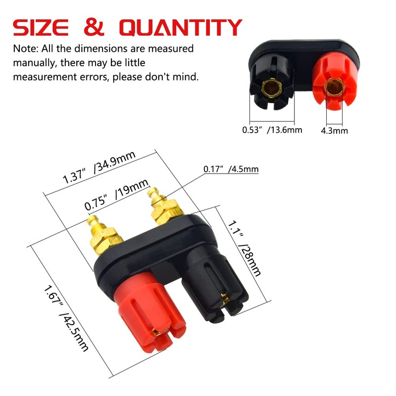 WMYCONGCONG 10 PCS Double 4mm Banana Plug Socket Connector Post