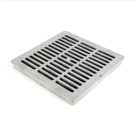 Premium USA Made 12" Inch Outdoor Square Catch Basin Drain Grate Cover - Basin Fits: All 12" Inch Storm Sewer & Drain Pipe/Fittings, Also Fits Triple Wall Pipe & Corrugated Landscape Pipe 12" (Grey)