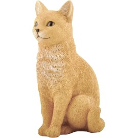 3 Inch Orange Cat Sitting Hand Painted Mini Figurine Statue Sculpture GIFT BOXED