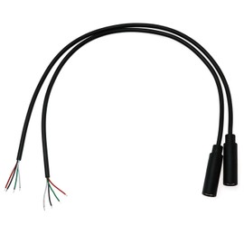 E-outstanding 3.5mm Female Jack to Bare End 2PCS Black TRRS 4 Pole 1/8" Plug Connector Audio Cable for Headphone Headset Earphone