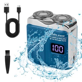 Mini Electrict Shaver,Luggage Electric Shaver,Beard Shaver Mini and Portable Suitcase Design surprise gift - Color: Digital Display:Orange