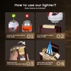 Torch Lighter, 5-in-1 Windproof Lighter with V Cutter, Punch, Needle,