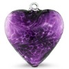 Hand Blown Glass Heart Ornament (Purple)