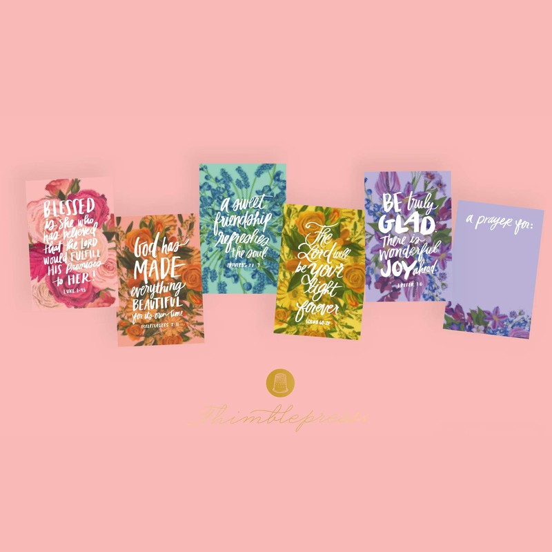 Thimblepress Prayer Cards, 36 Floral Prayer & Scripture Cards, Gift